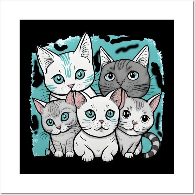 cute cats-cute kittins. Wall Art by TrvlAstral